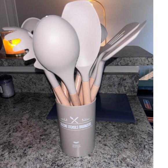 33 pcs Non-Stick Silicone Cooking Kitchen Utensils Spatula Set with Holder - Picture 6 of 16